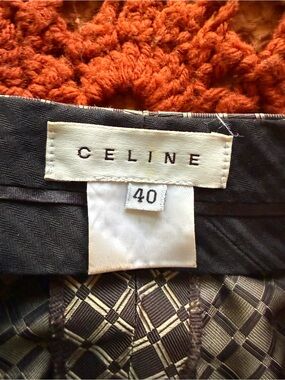 AWESOME vintage Celine Brown and Gold Trousers